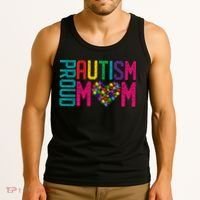 Proud Autism Mom Autism Awareness Day Month Tank Top thumb 3
