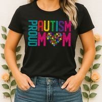 Proud Autism Mom Autism Awareness Day Month Women's T-Shirt thumb 2