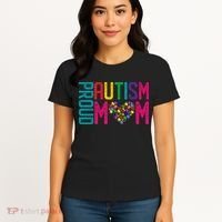 Proud Autism Mom Autism Awareness Day Month Women's T-Shirt thumb 4
