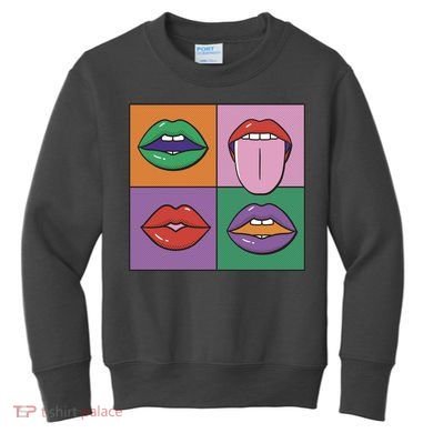Pop Art Mouths Kids Sweatshirt