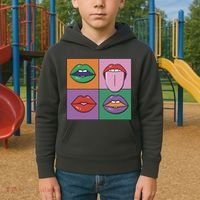 Pop Art Mouths Kids Hoodie thumb 2