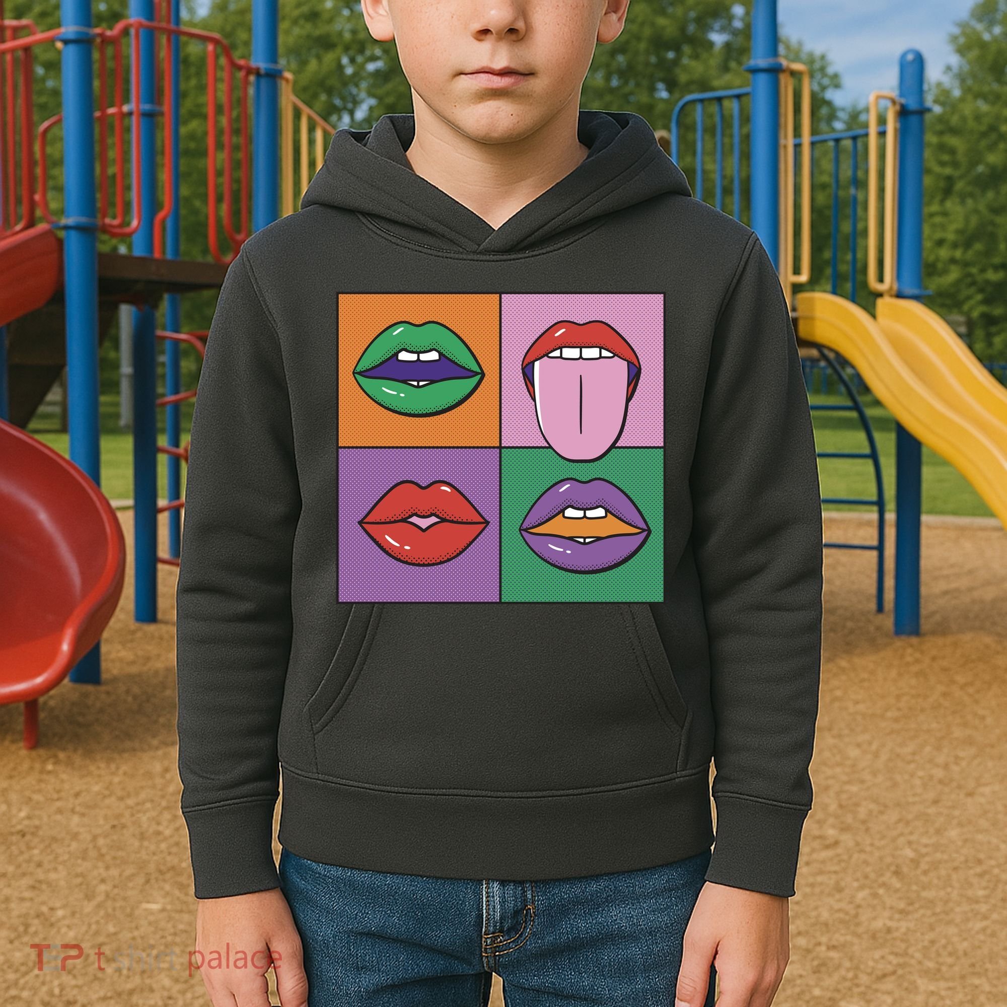 Pop Art Mouths Kids Hoodie