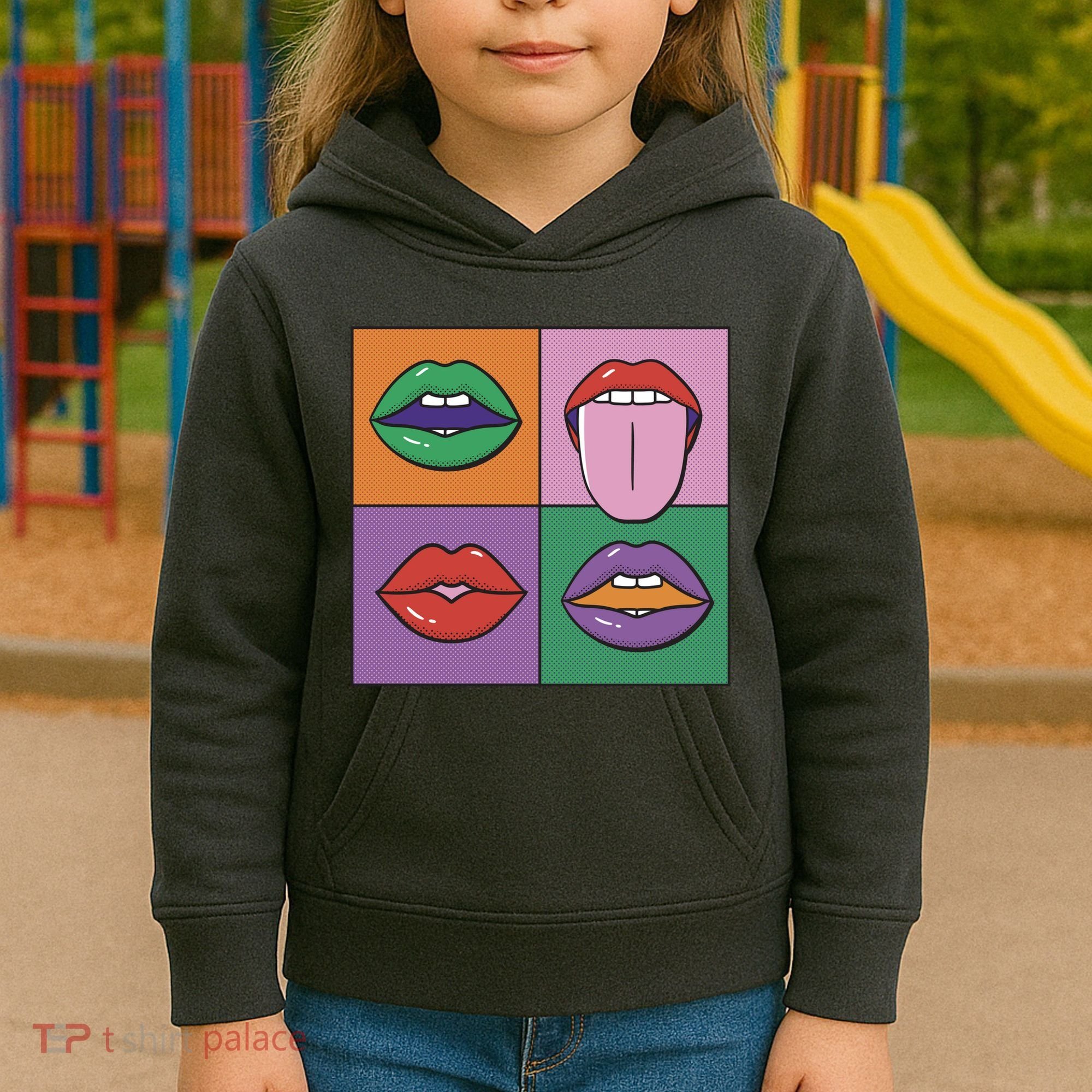 Pop Art Mouths Kids Hoodie