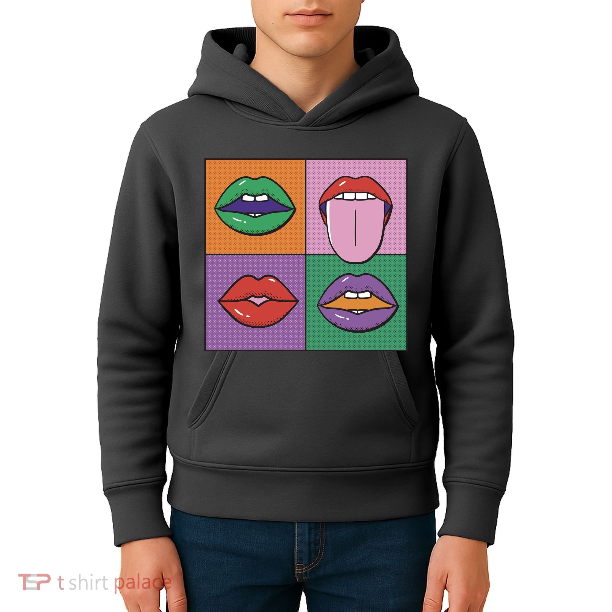 Pop Art Mouths Kids Hoodie
