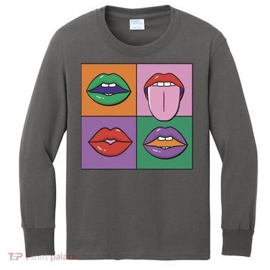 Pop Art Mouths Kids Long Sleeve Shirt