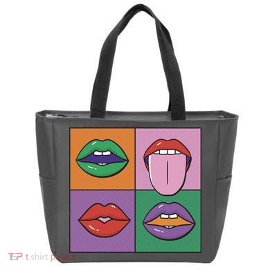 Pop Art Mouths Tote Bag