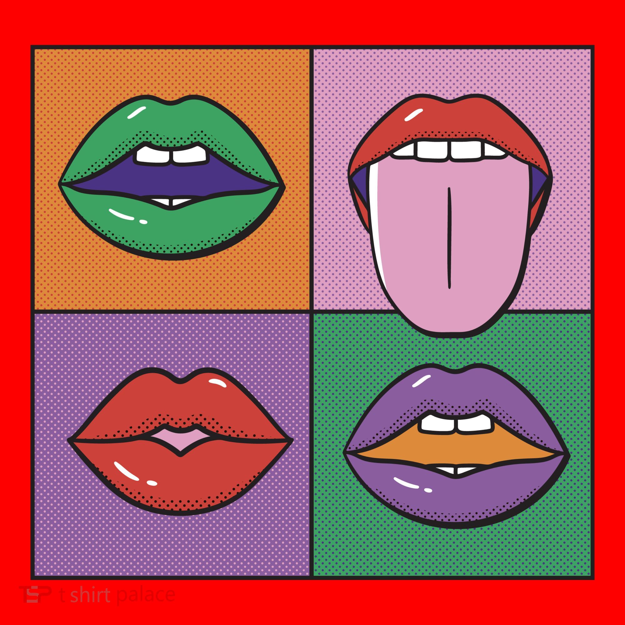Pop Art Mouths Santa Hat