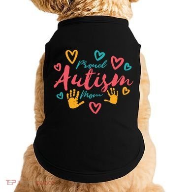 Proud Autism Mom Handprints Doggie Tank