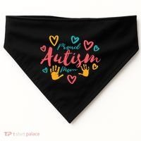 Proud Autism Mom Handprints USA-Made Doggie Bandana thumb 0