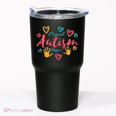 Proud Autism Mom Handprints Tumbler