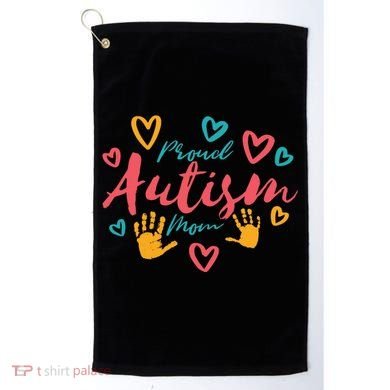 Proud Autism Mom Handprints Golf Towel