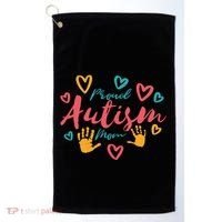 Proud Autism Mom Handprints Golf Towel thumb 0