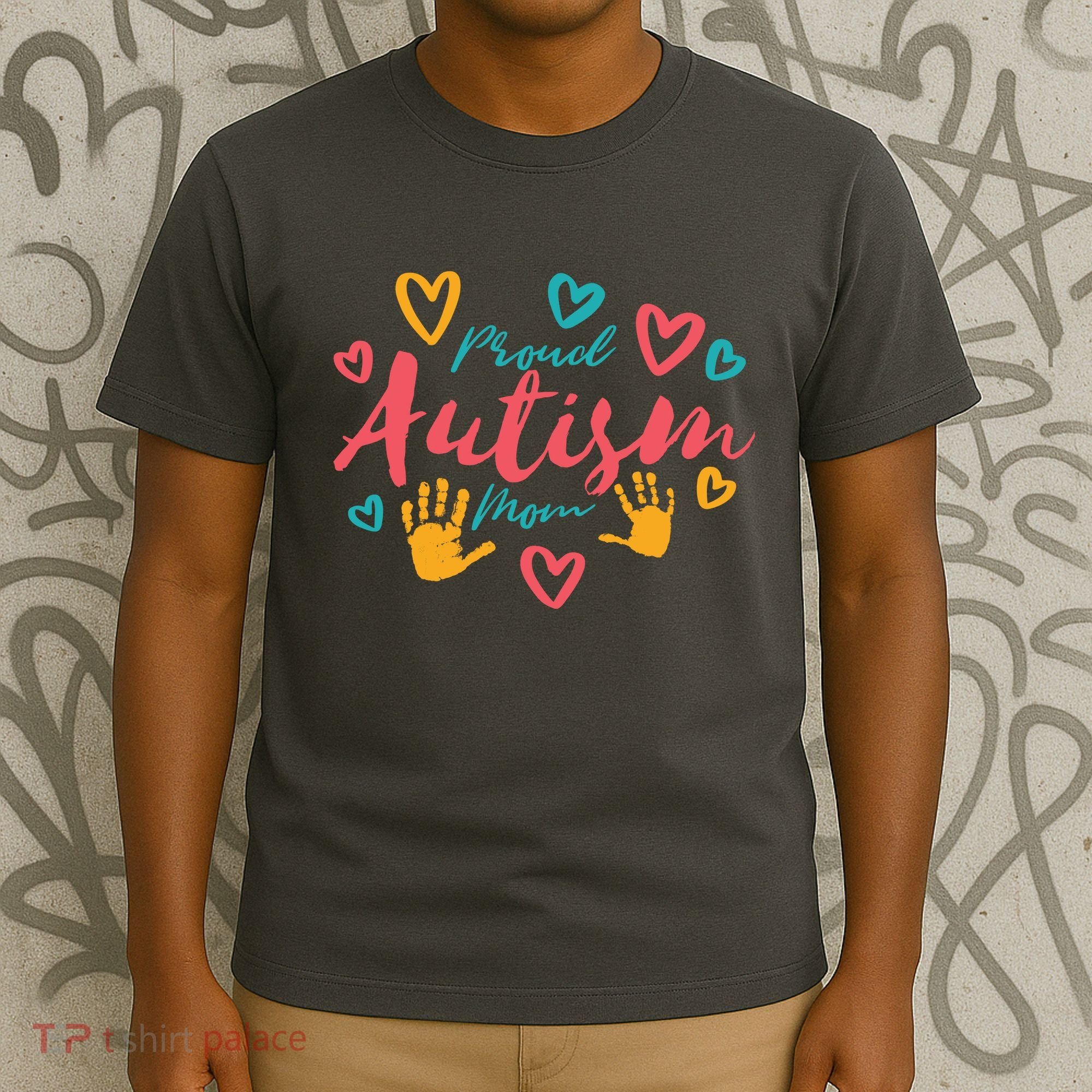 Proud Autism Mom Handprints T-Shirt