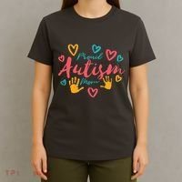 Proud Autism Mom Handprints T-Shirt thumb 4