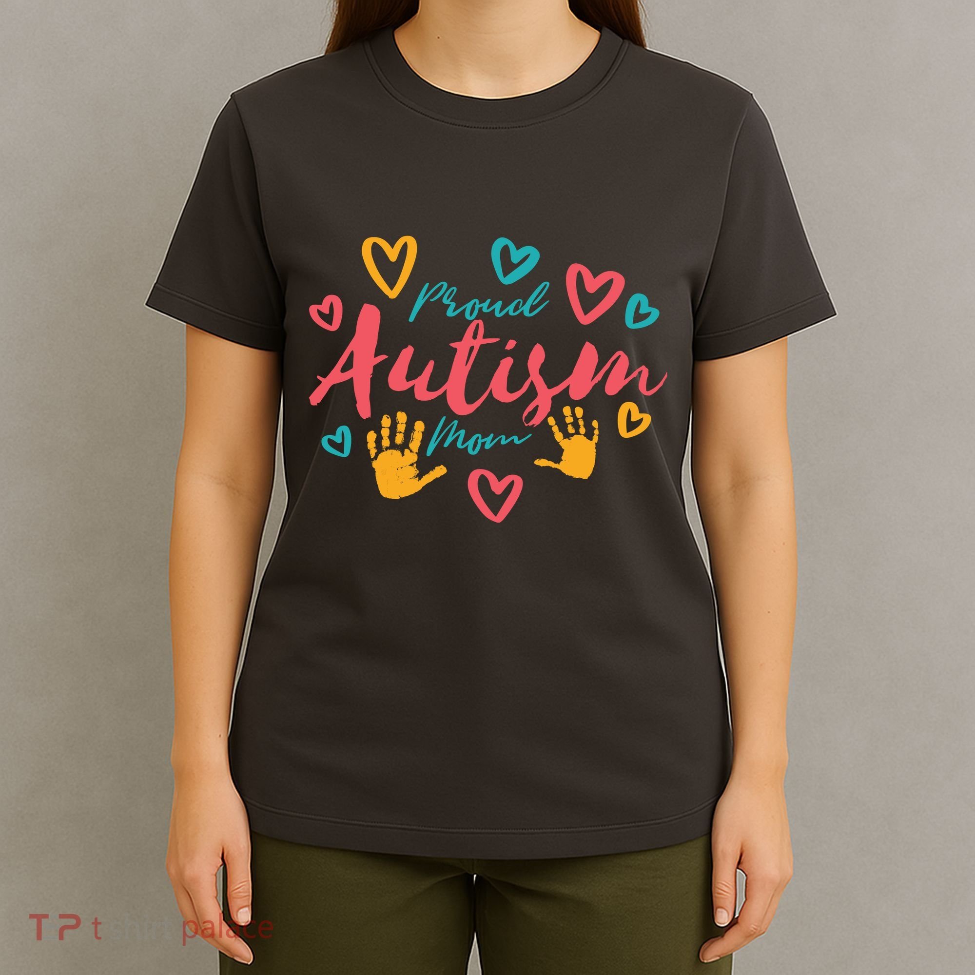 Proud Autism Mom Handprints T-Shirt