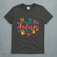 Proud Autism Mom Handprints T-Shirt thumb 5