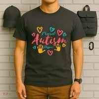 Proud Autism Mom Handprints T-Shirt thumb 6