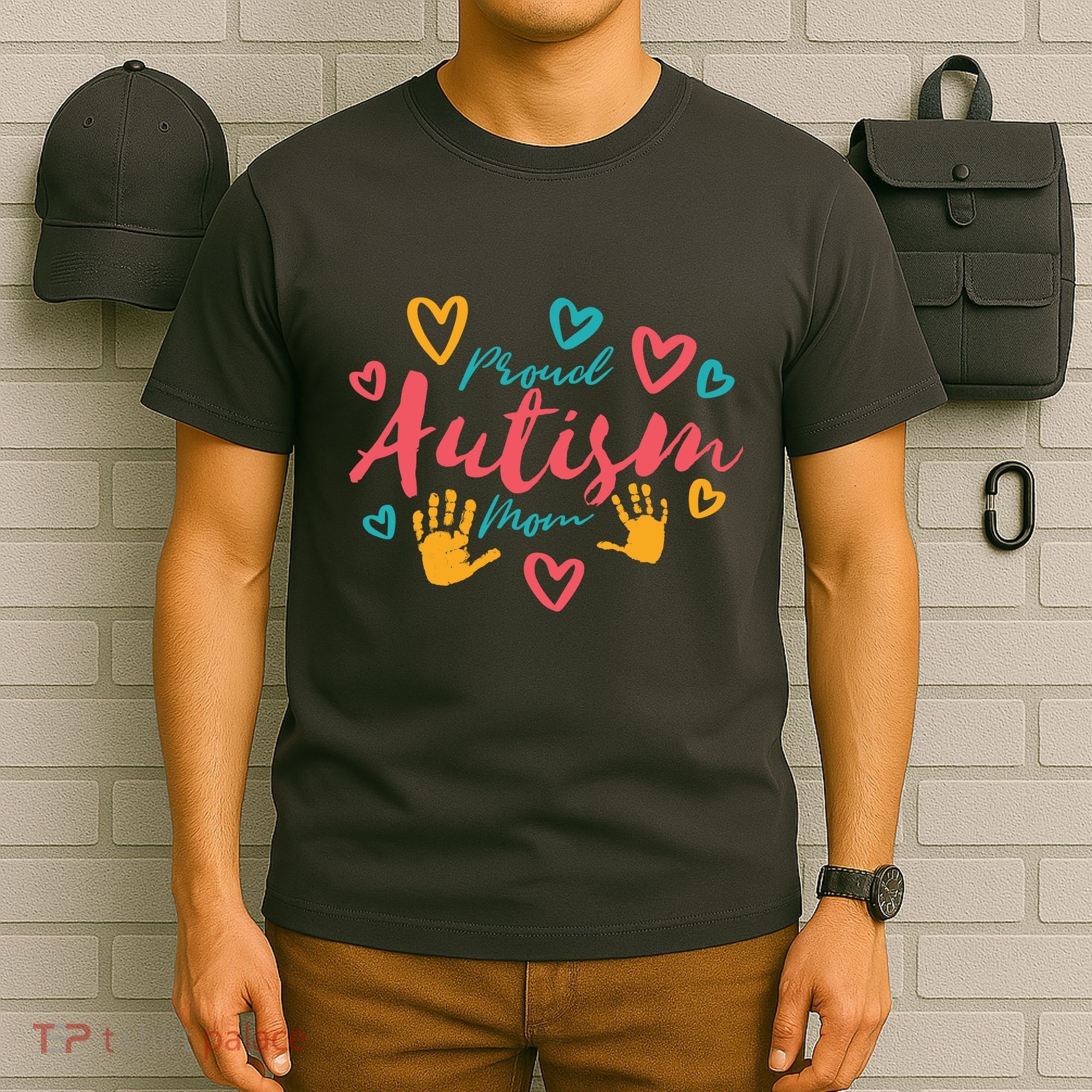 Proud Autism Mom Handprints T-Shirt