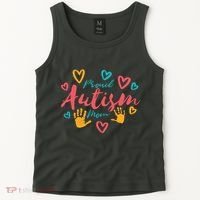 Proud Autism Mom Handprints Tank Top thumb 2