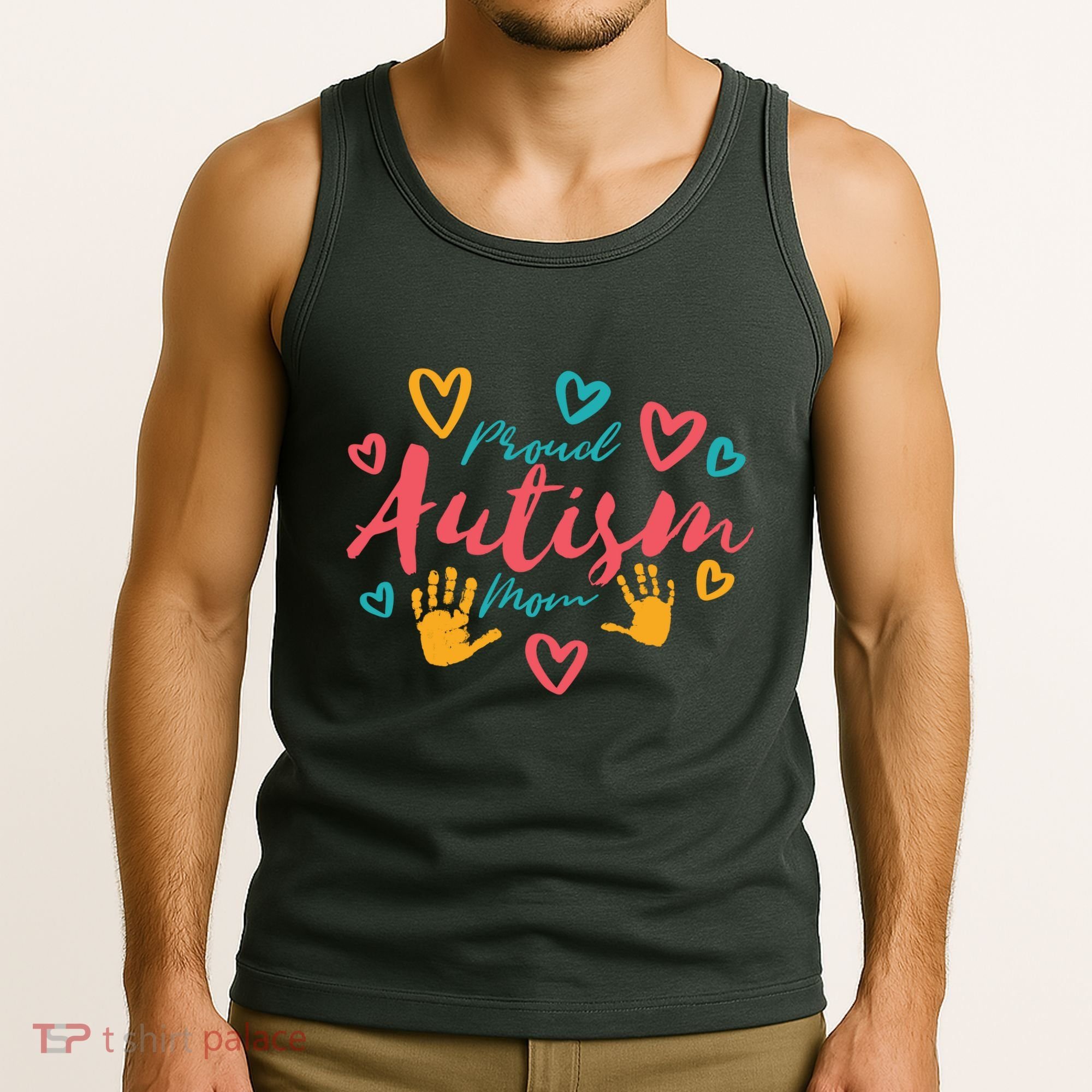 Proud Autism Mom Handprints Tank Top