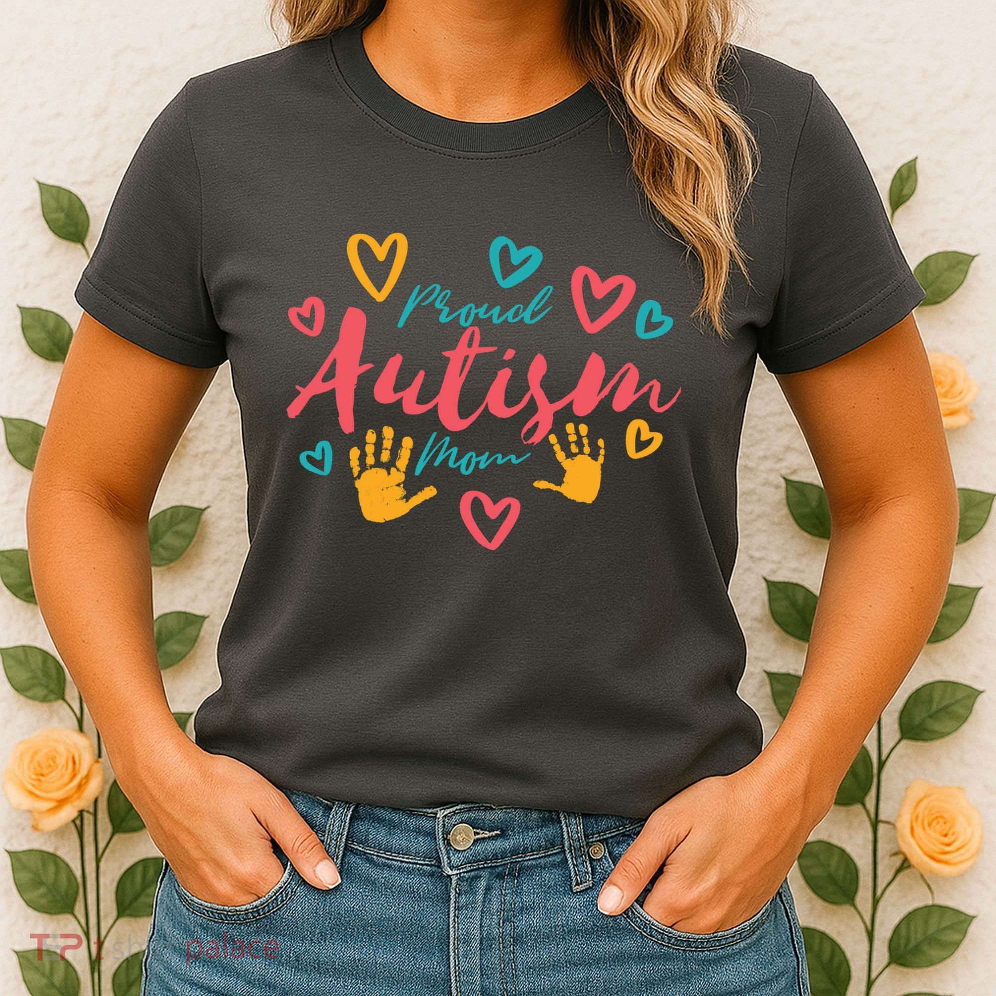 Proud Autism Mom Handprints Women's T-Shirt