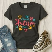 Proud Autism Mom Handprints Women's T-Shirt thumb 3