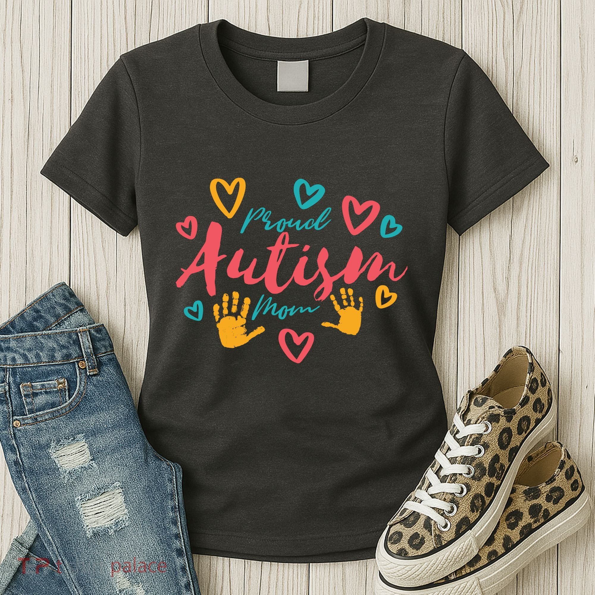 Proud Autism Mom Handprints Women's T-Shirt