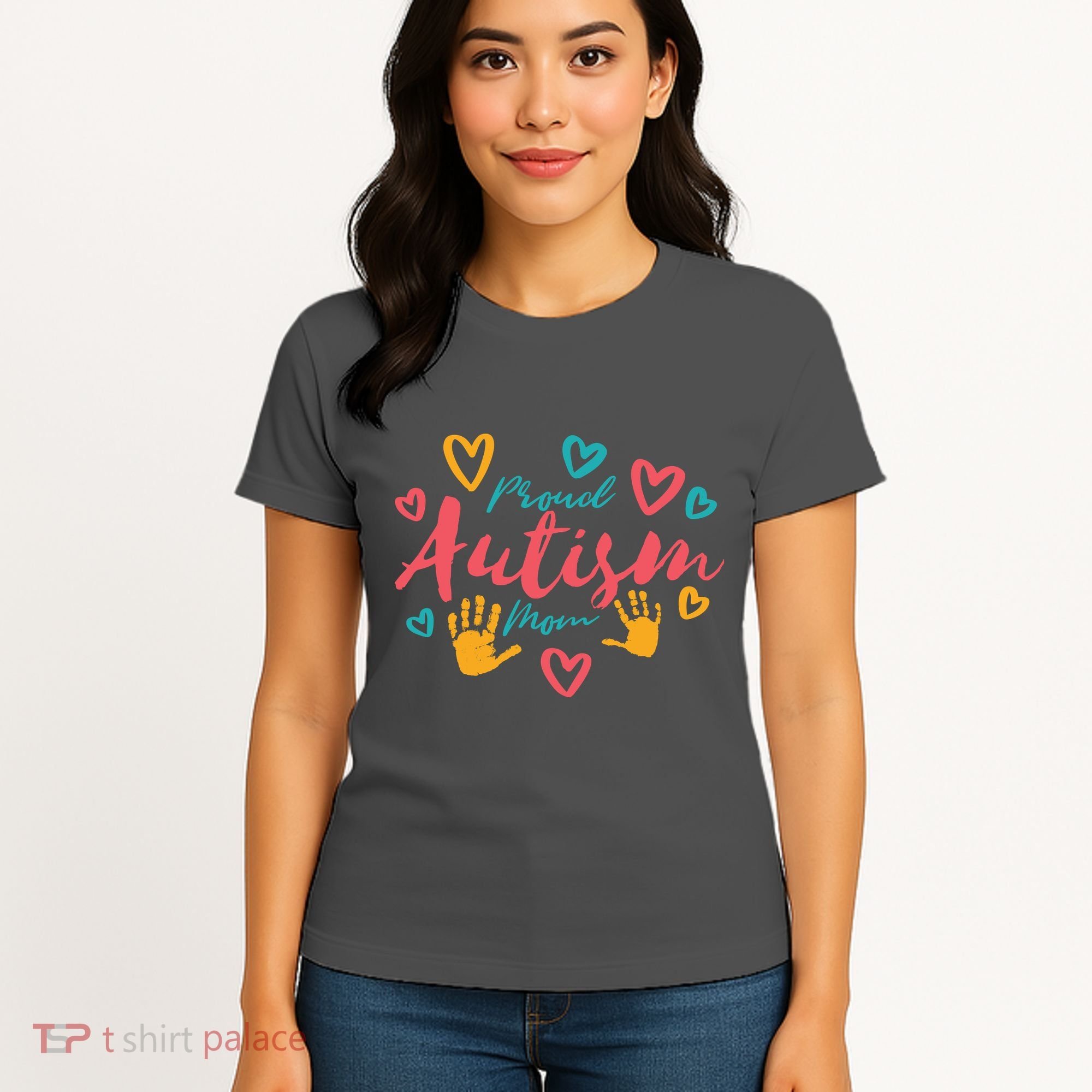 Proud Autism Mom Handprints Women's T-Shirt