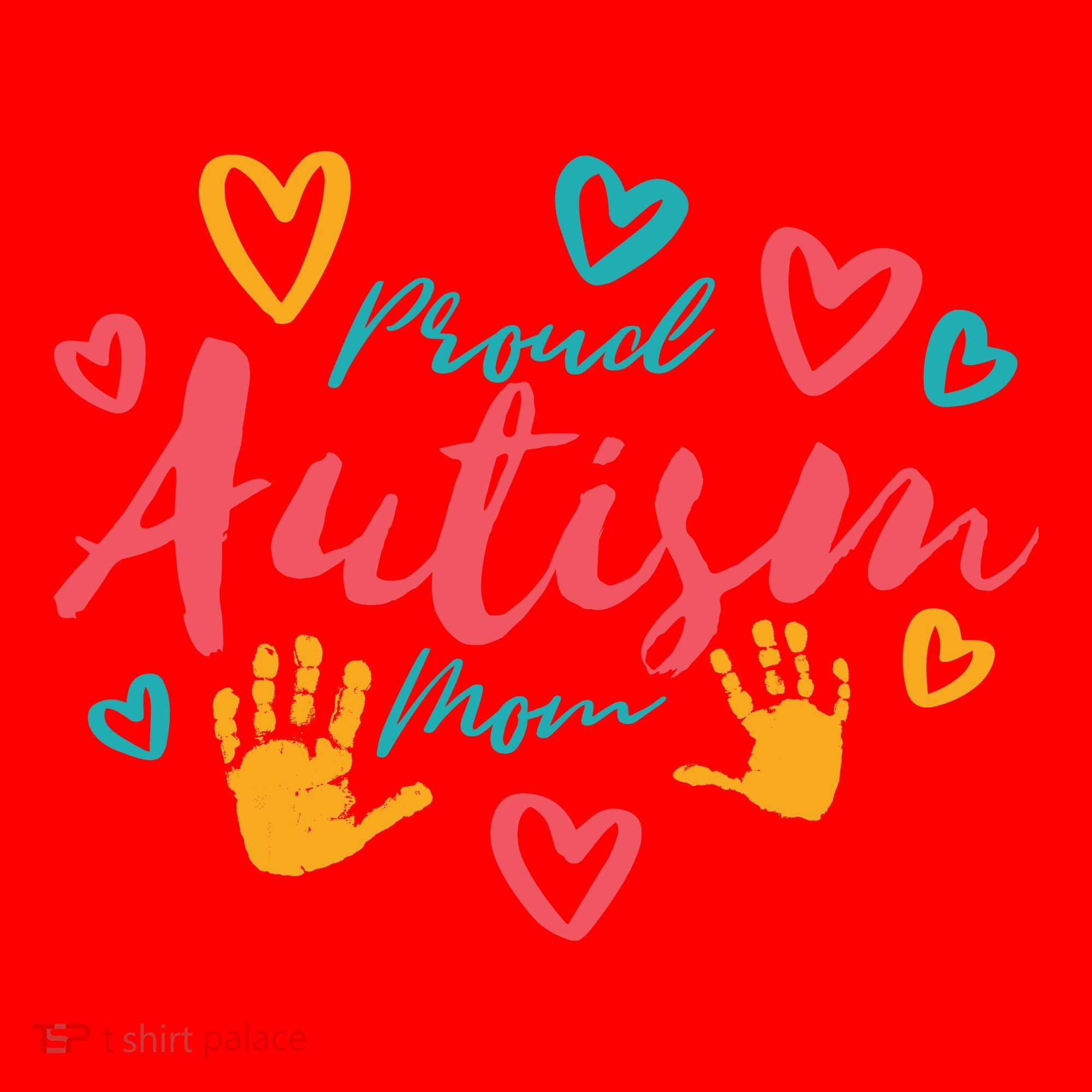 Proud Autism Mom Handprints Santa Hat