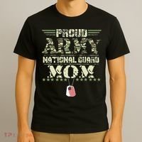 Proud Army National Guard Mom USA Military Veteran Mothers T-Shirt thumb 3