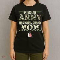 Proud Army National Guard Mom USA Military Veteran Mothers T-Shirt thumb 4