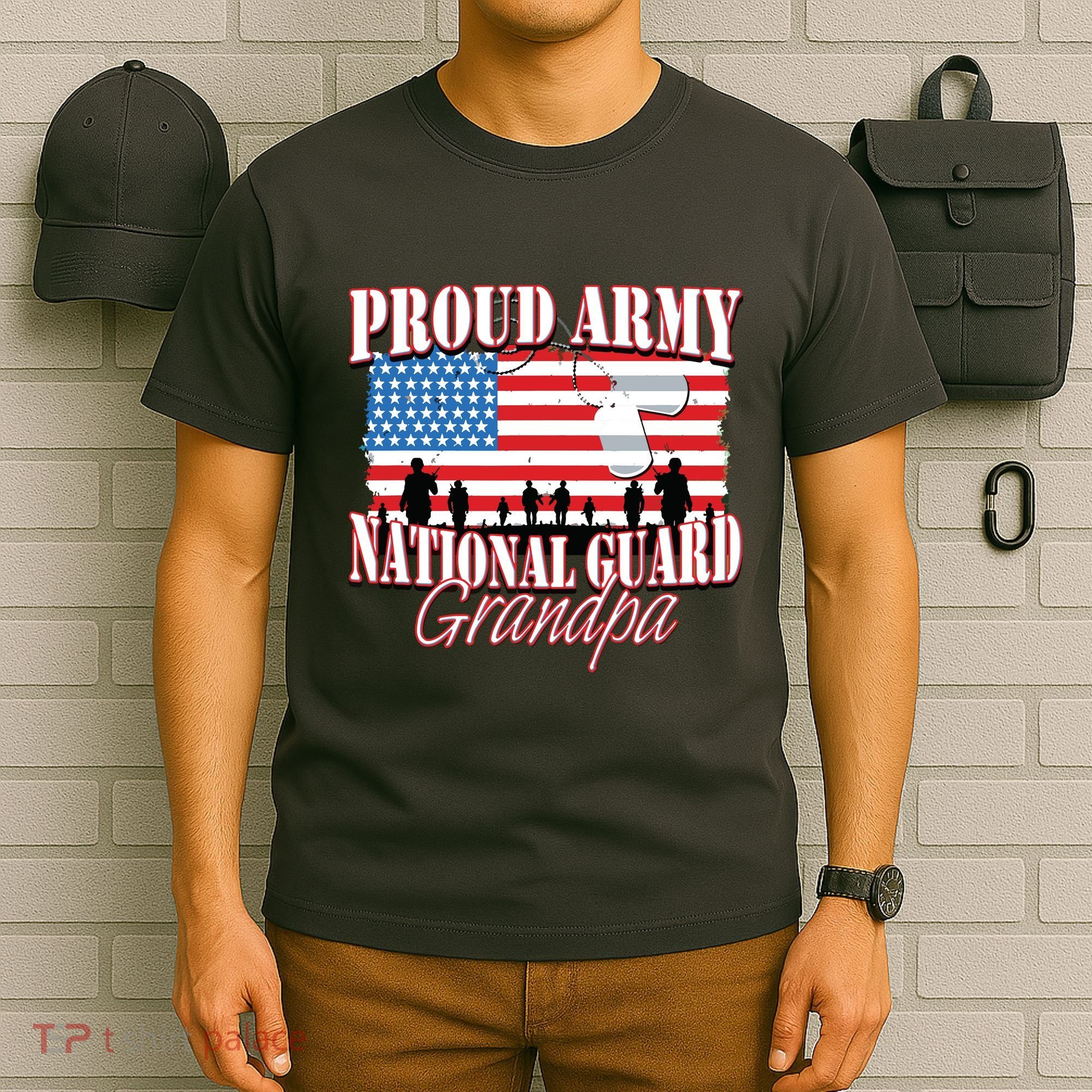 Proud Army National Guard Grandpa Grandparents Day T-Shirt