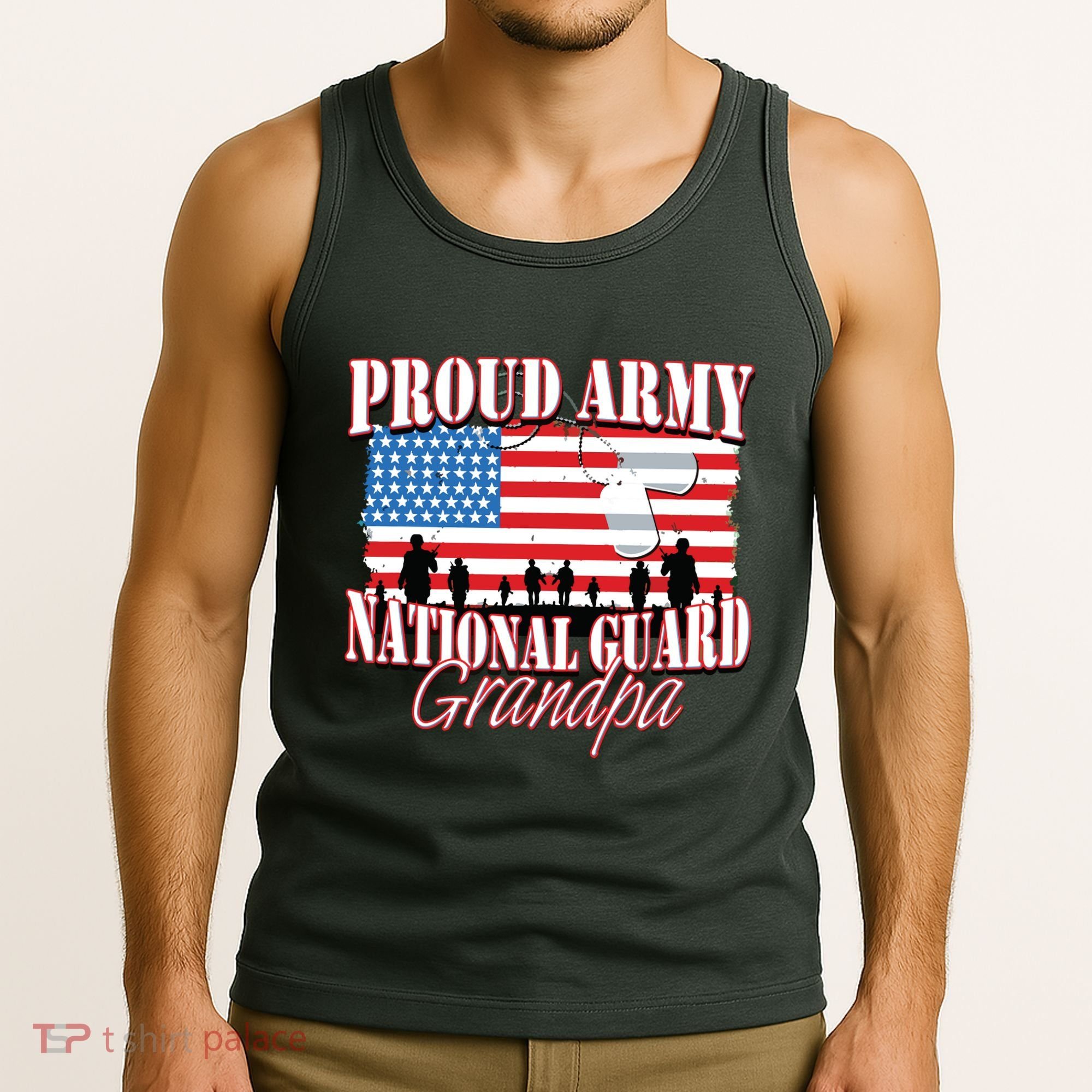 Proud Army National Guard Grandpa Grandparents Day Tank Top
