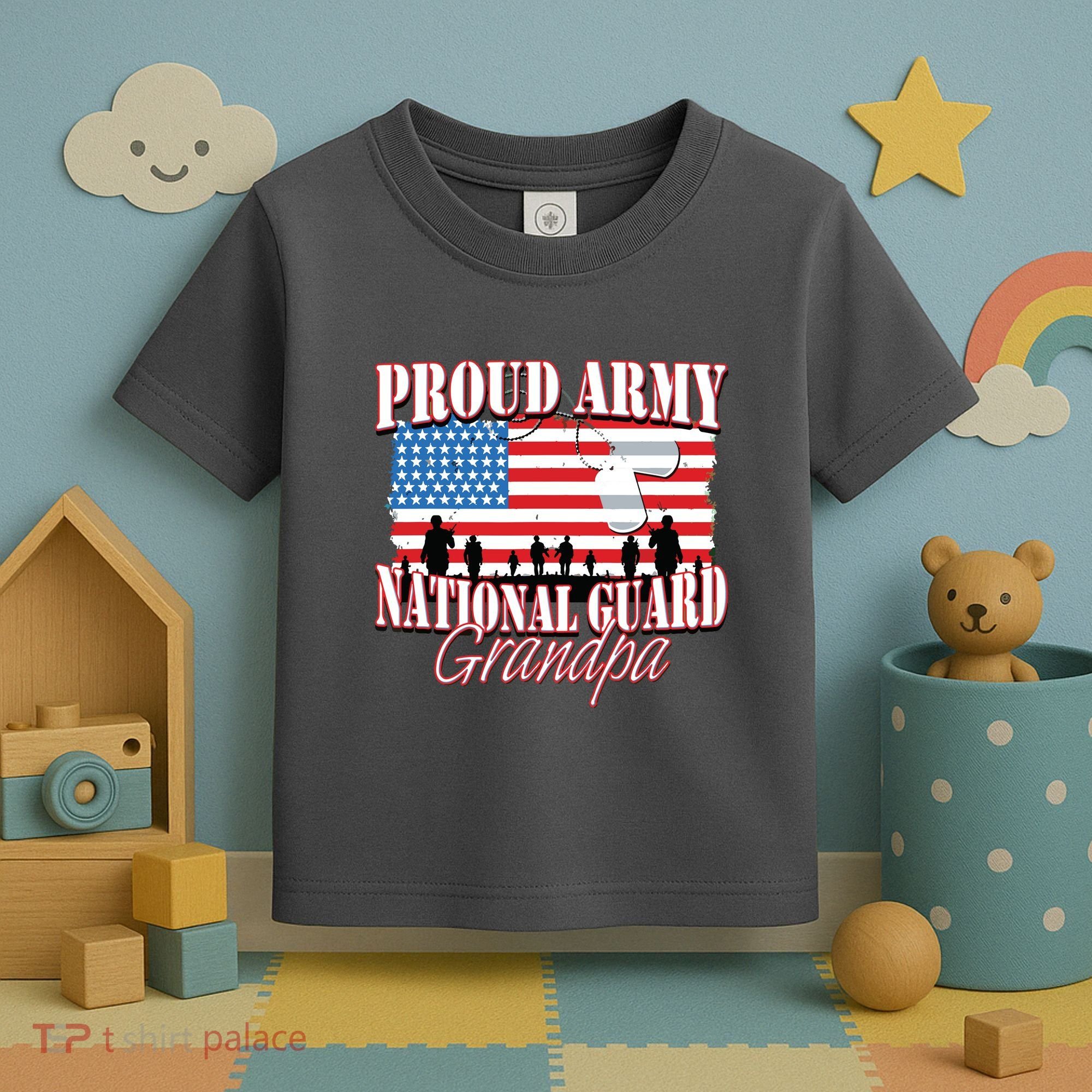 Proud Army National Guard Grandpa Grandparents Day Toddler T-Shirt