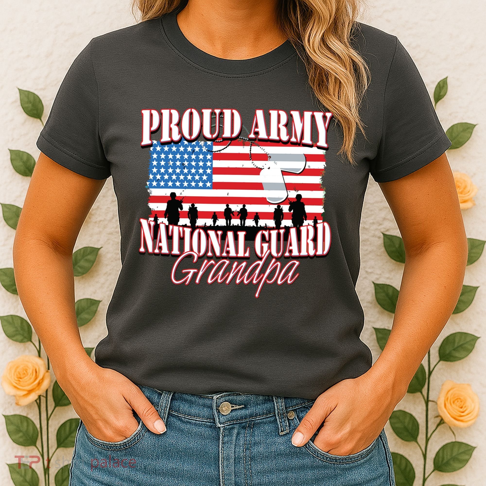Proud Army National Guard Grandpa Grandparents Day Women's T-Shirt