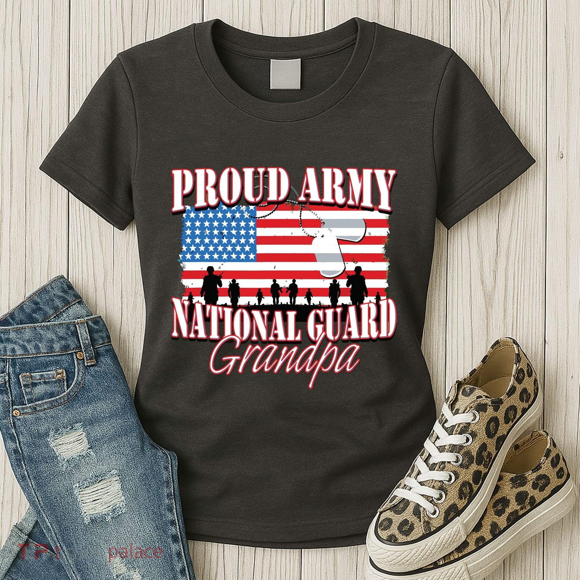 Proud Army National Guard Grandpa Grandparents Day Women's T-Shirt