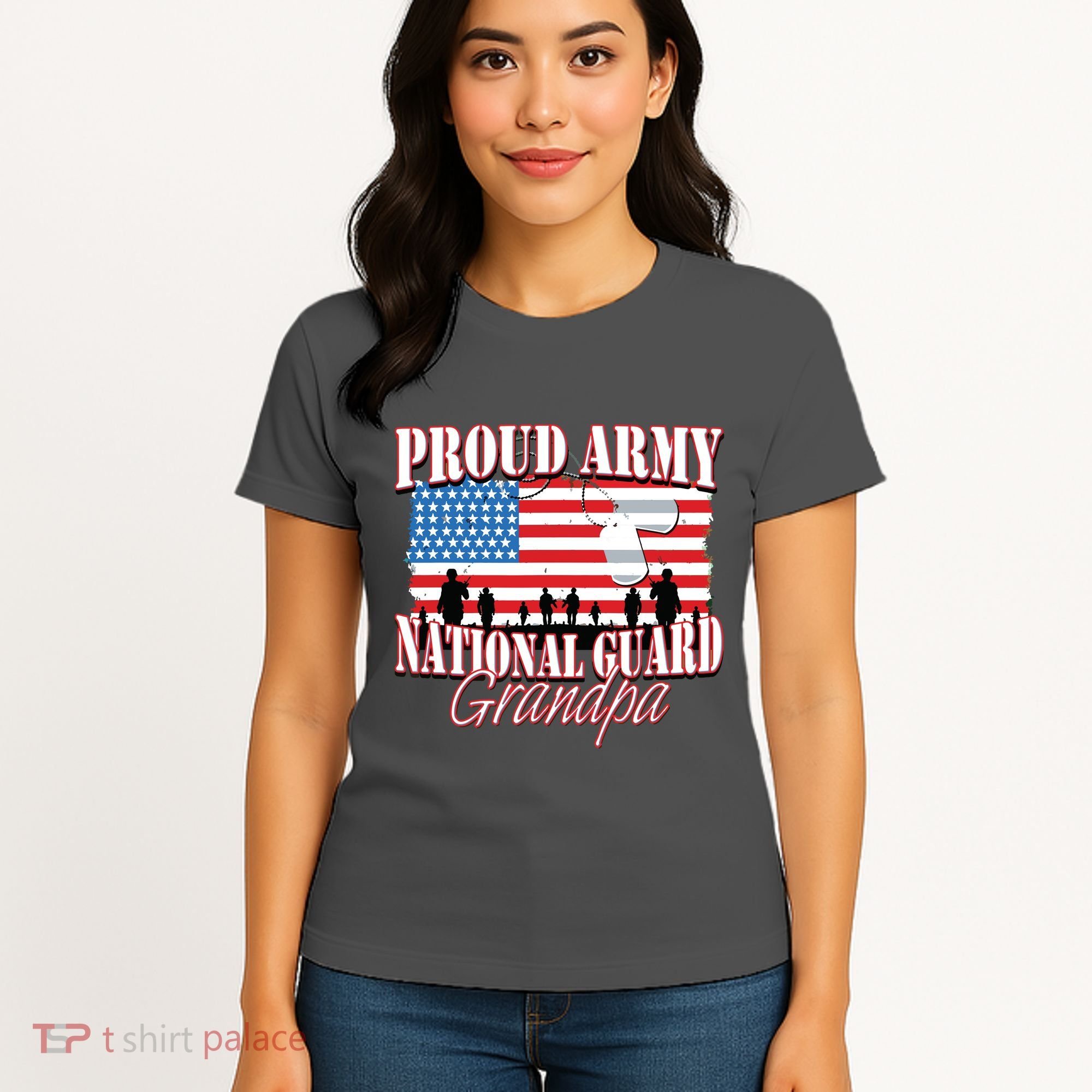 Proud Army National Guard Grandpa Grandparents Day Women's T-Shirt