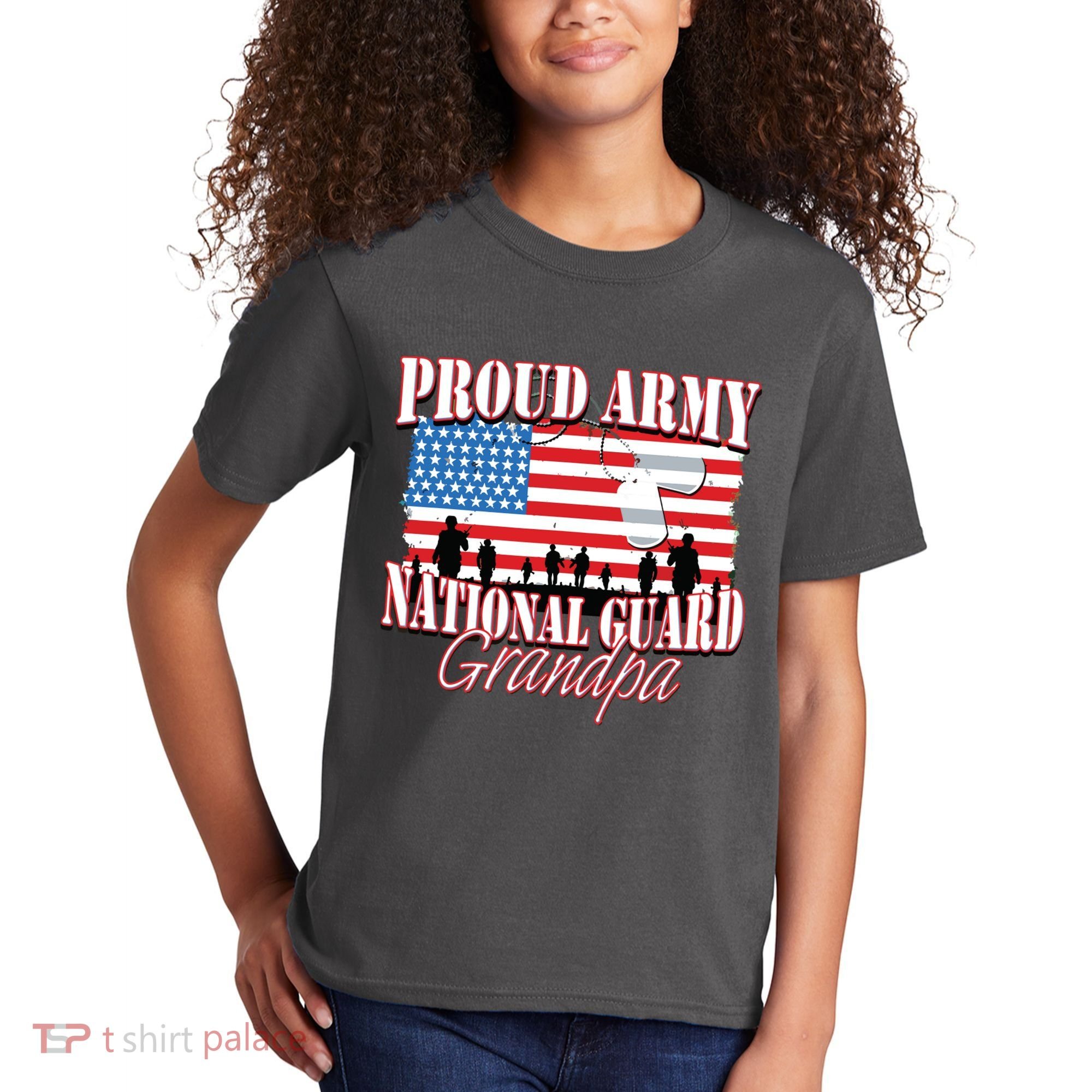 Proud Army National Guard Grandpa Grandparents Day Kids T-Shirt