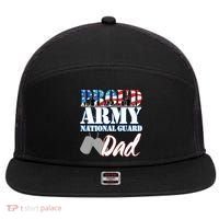 Proud Army National Guard Dad Fathers Day 7 Panel Mesh Trucker Snapback Hat thumb 0