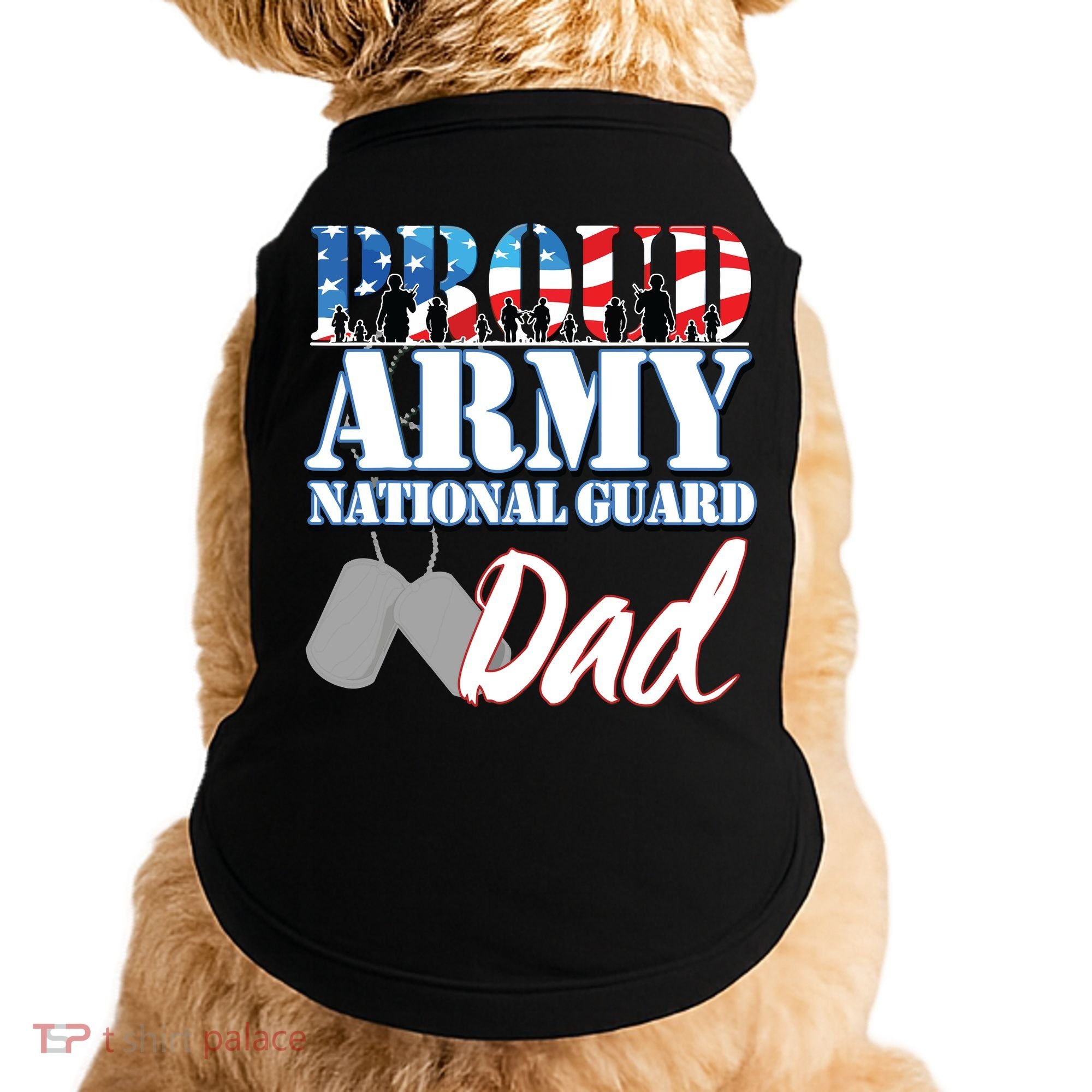 Proud Army National Guard Dad Fathers Day Doggie Tank