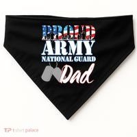 Proud Army National Guard Dad Fathers Day USA-Made Doggie Bandana thumb 0