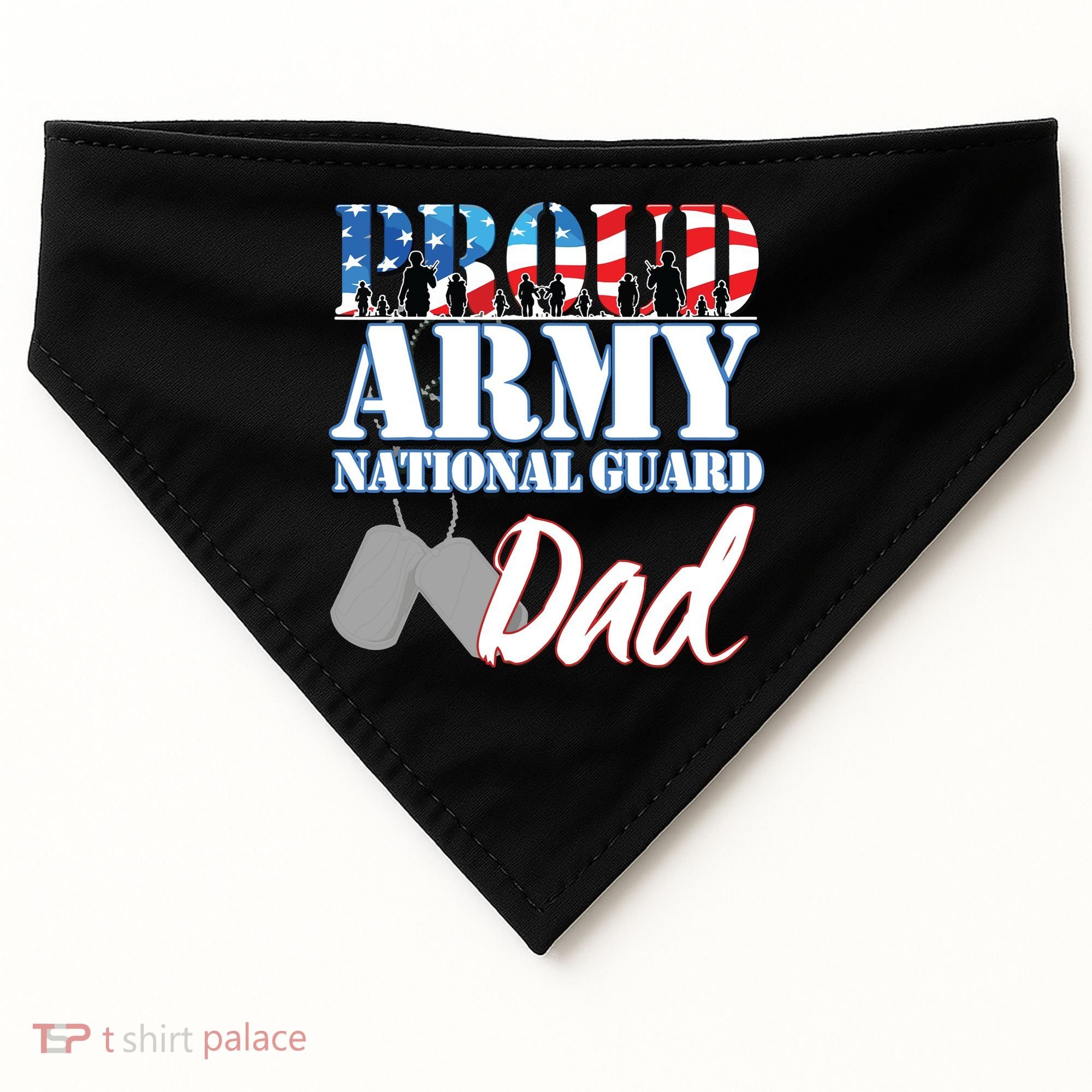 Proud Army National Guard Dad Fathers Day USA-Made Doggie Bandana
