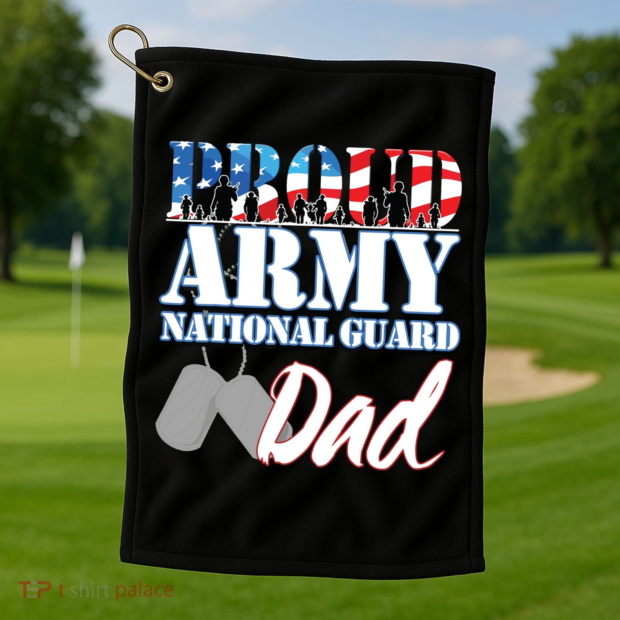 Proud Army National Guard Dad Fathers Day Golf Towel