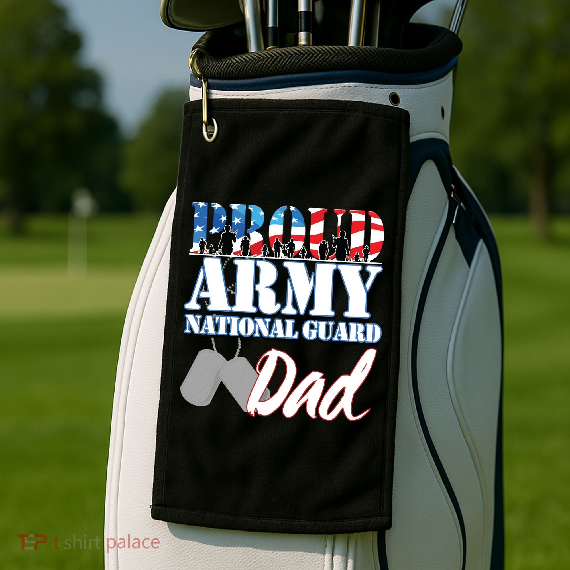 Proud Army National Guard Dad Fathers Day Golf Towel