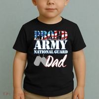 Proud Army National Guard Dad Fathers Day Toddler T-Shirt thumb 2