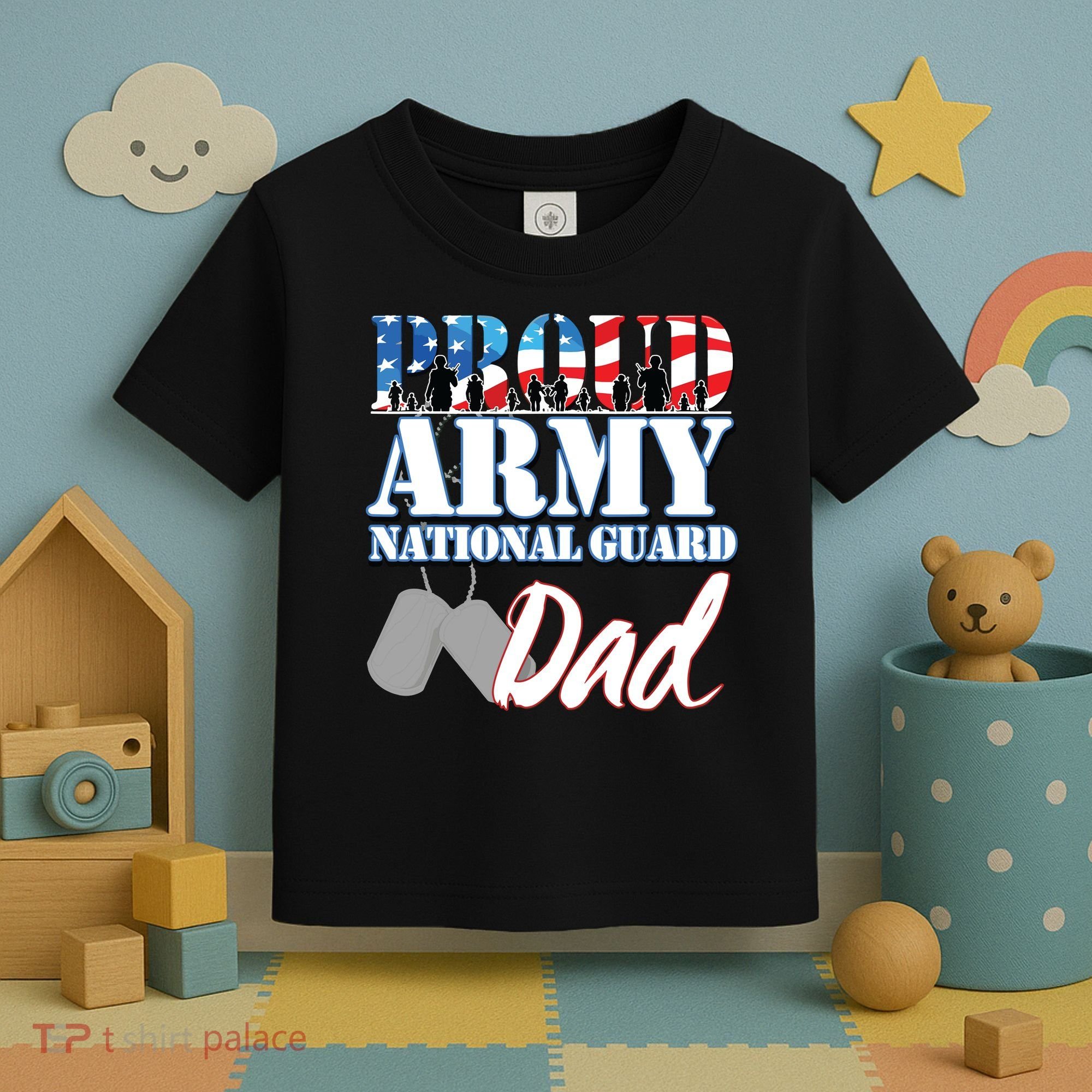 Proud Army National Guard Dad Fathers Day Toddler T-Shirt