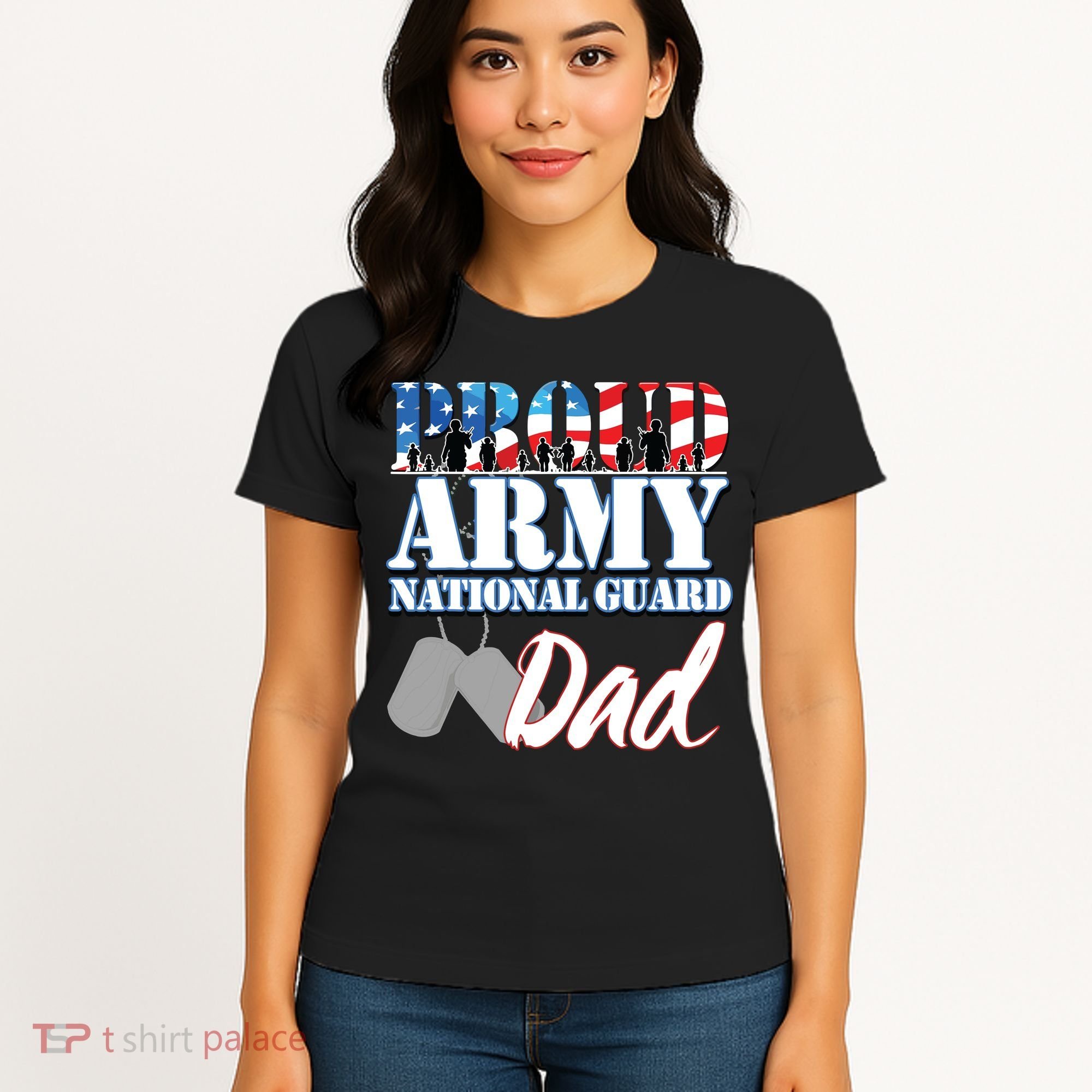 Proud Army National Guard Dad Fathers Day Women's T-Shirt