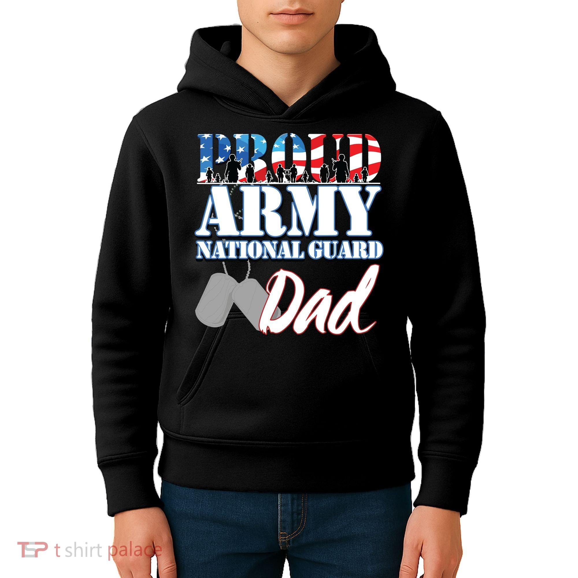 Proud Army National Guard Dad Fathers Day Kids Hoodie