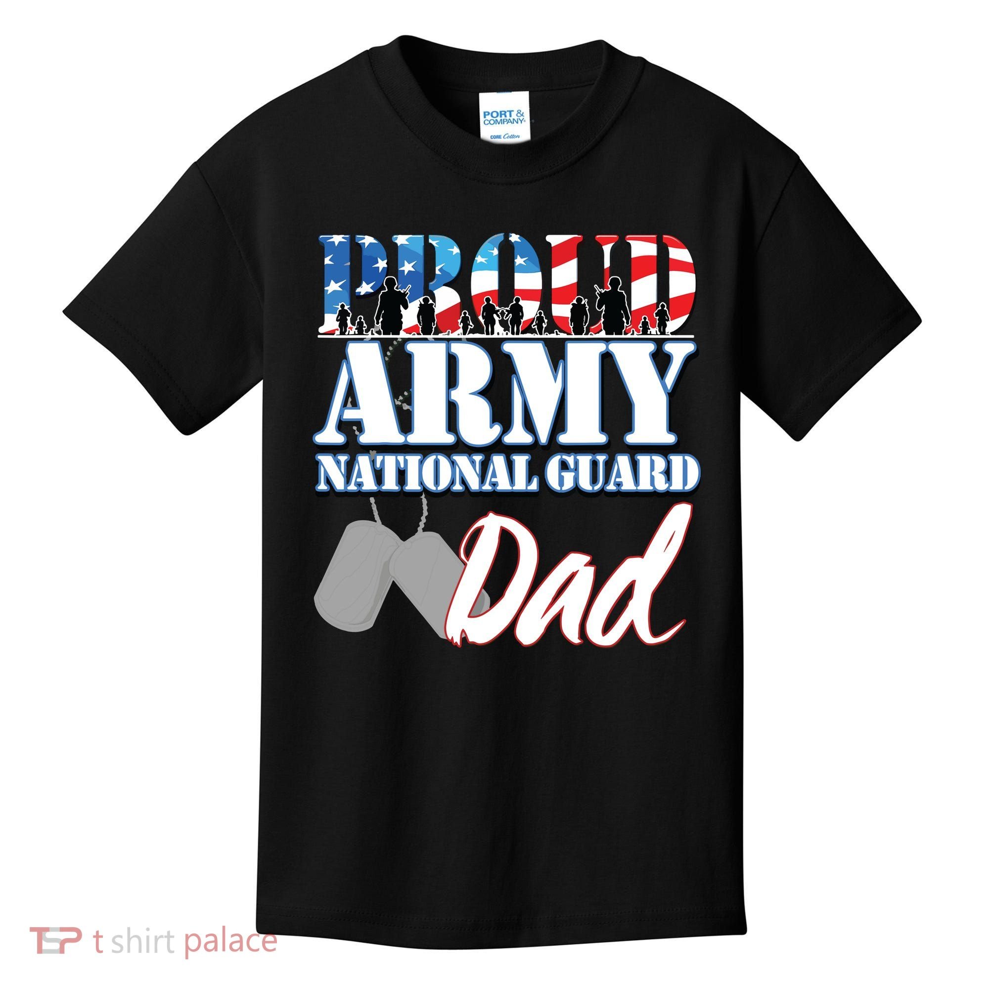 Proud Army National Guard Dad Fathers Day Kids T-Shirt