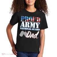 Proud Army National Guard Dad Fathers Day Kids T-Shirt thumb 2